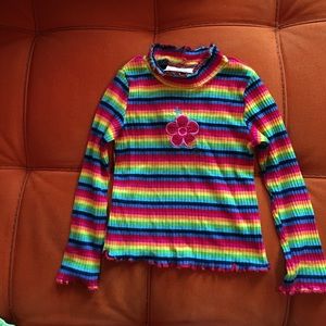 Girls size 4 colorful rainbow with a flower top